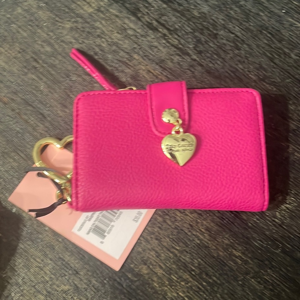 Hang on tight tab card wallet in raspberry tart aka pink leather